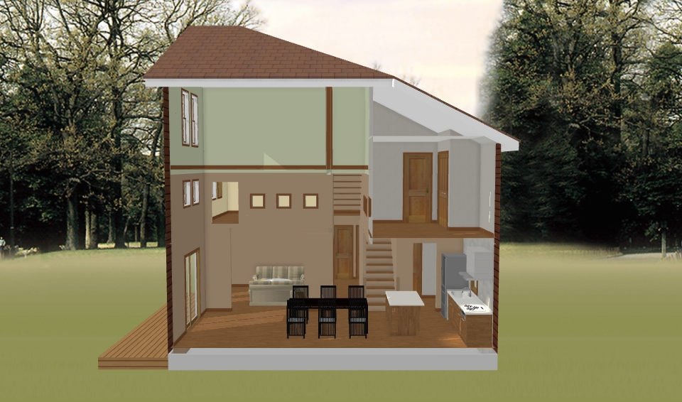 2.5階建ての家間取り
