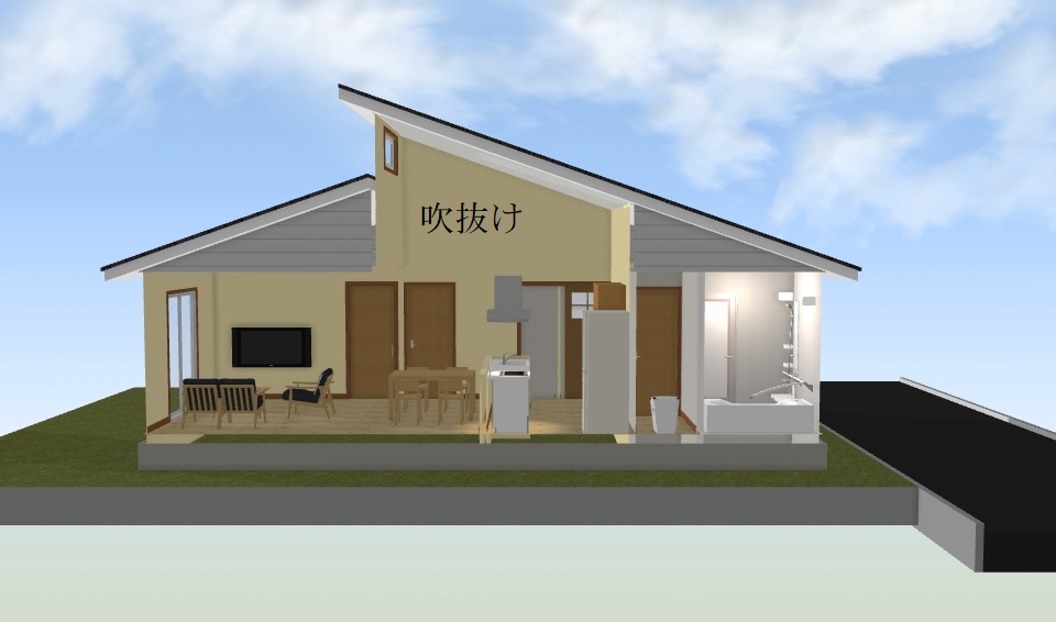 平屋北道路日当り