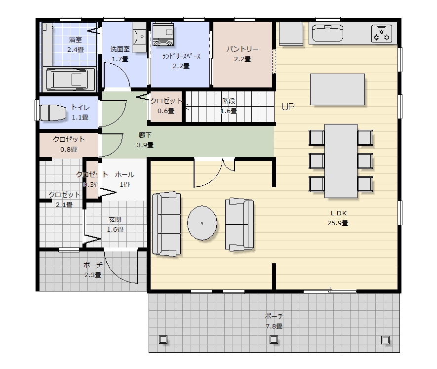 2.5階建ての家間取り