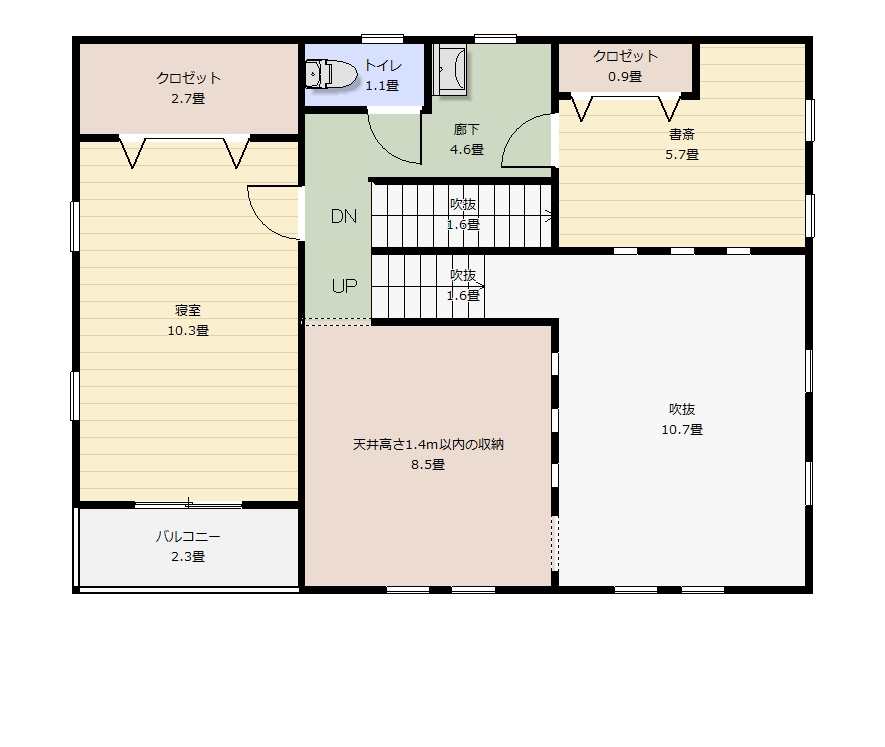 2.5階建ての家間取り