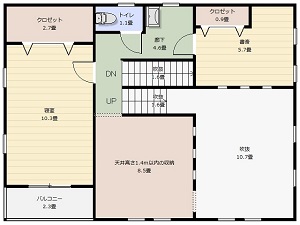 2.5階建ての家間取り