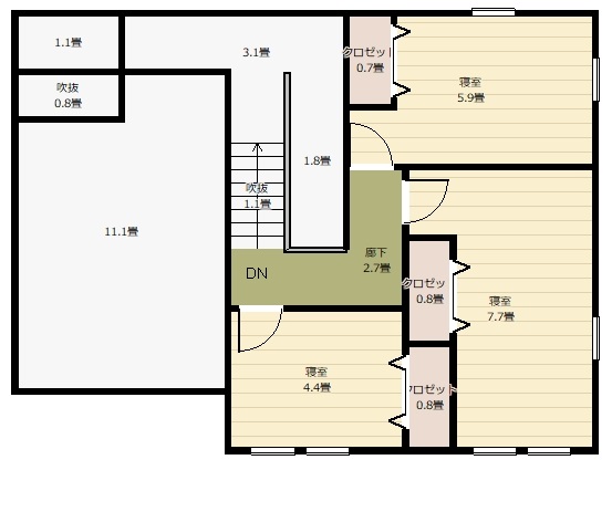 2.5階の家間取り