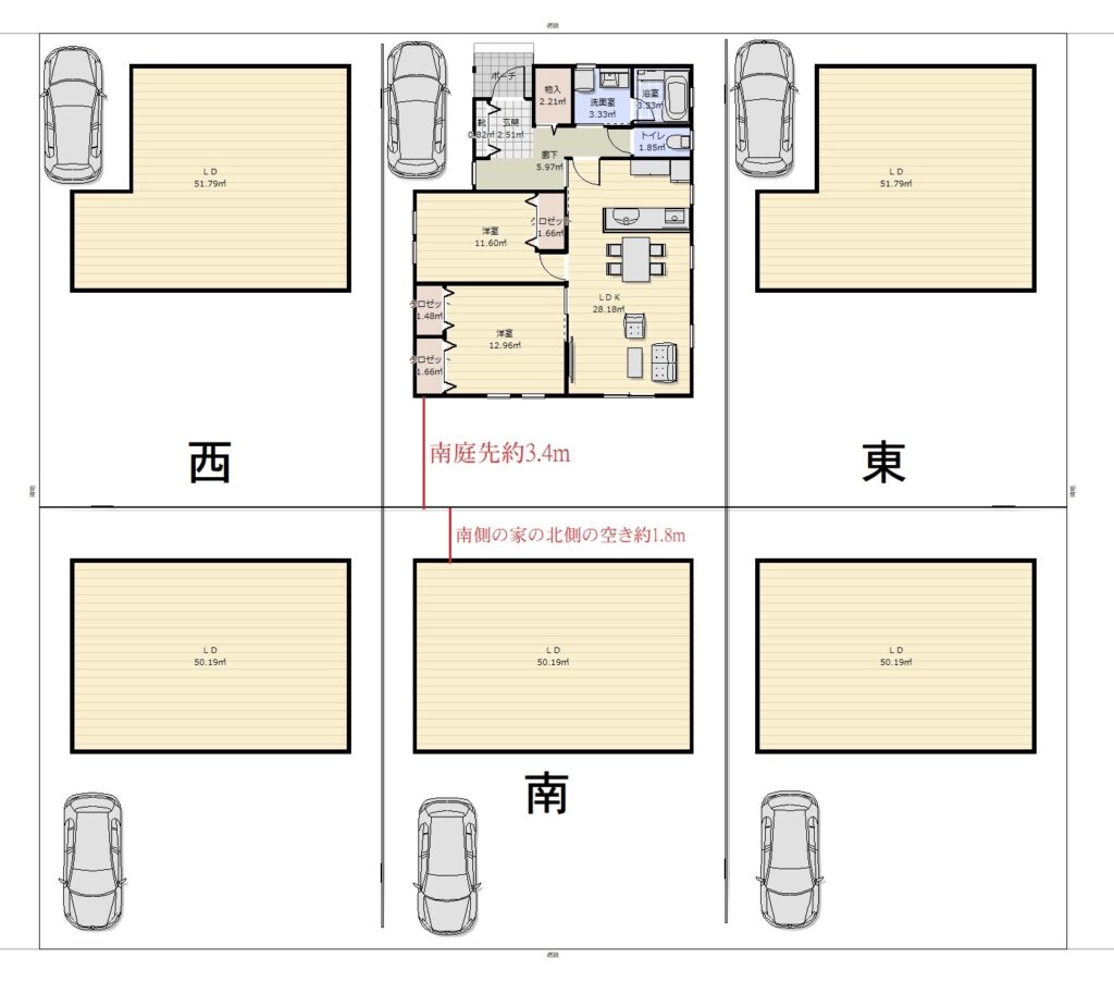 平屋日当り
